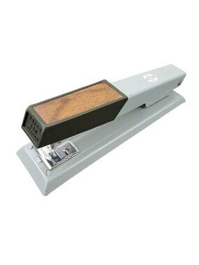 Vintage Santa Fe Railroad Stapler Bates 640 Custom ATSF Gray Woodgrain Metal